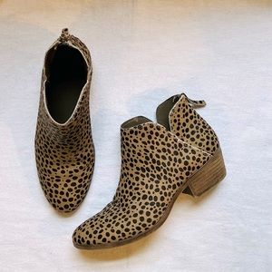 Michael Shannon leopard print brown bootie. Size 7.